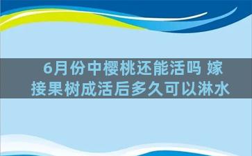 6月份中樱桃还能活吗 嫁接果树成活后多久可以淋水